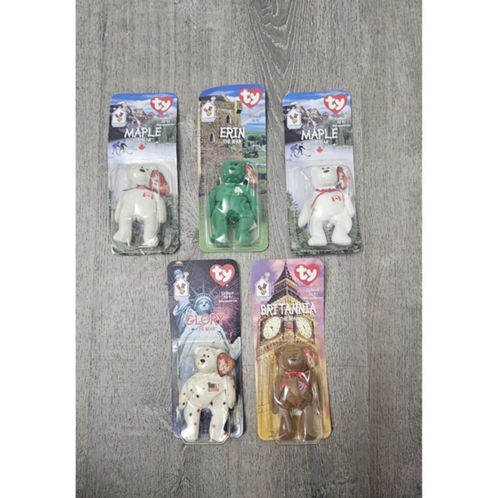 McDonalds Ty Teenie‎ Beanie Babies International Bears Set of 5 NIB 2000